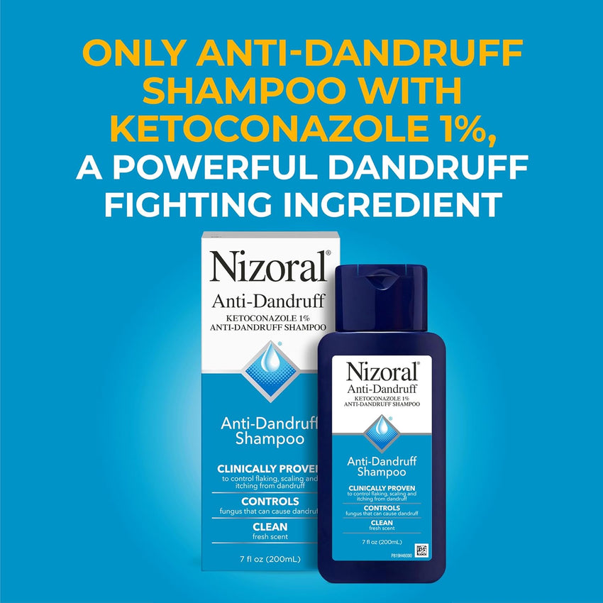 Nizoral Anti - Dandruff Shampoo with 1% Ketoconazole, Fresh Scent, 7 Fl Oz - 7DAY'S