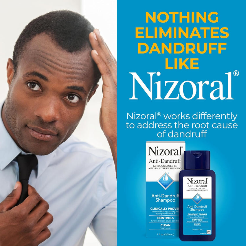 Nizoral Anti - Dandruff Shampoo with 1% Ketoconazole, Fresh Scent, 7 Fl Oz - 7DAY'S