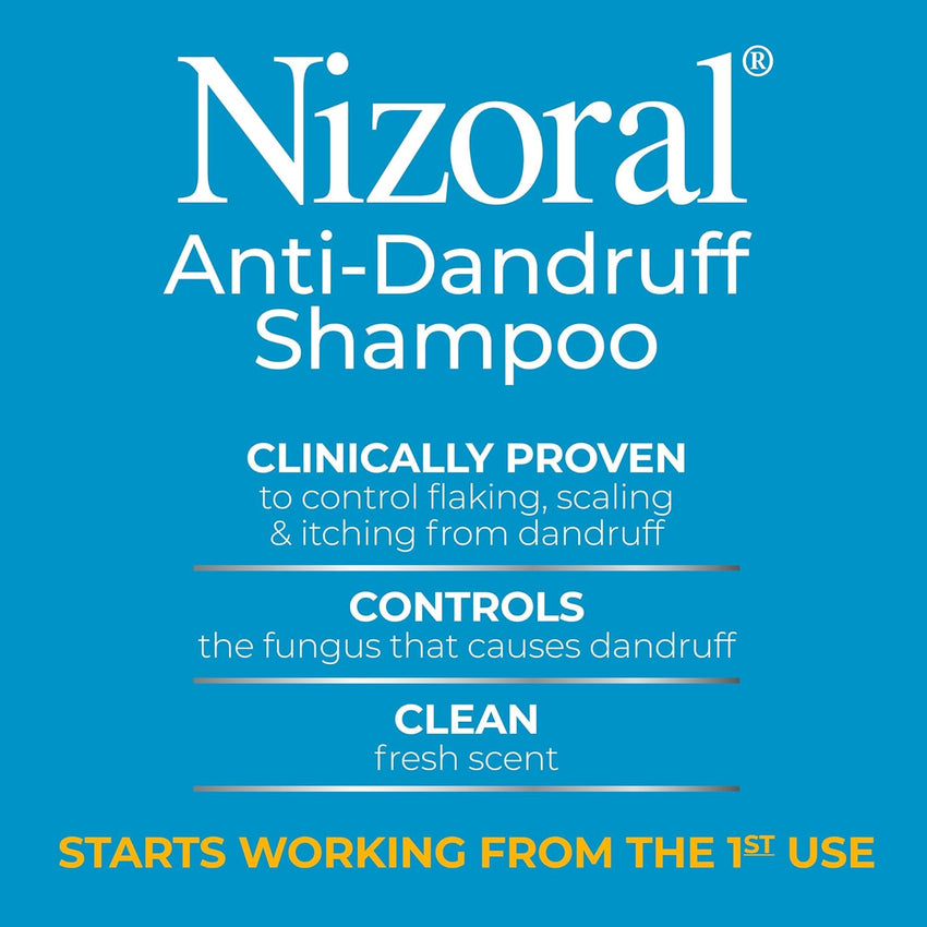 Nizoral Anti - Dandruff Shampoo with 1% Ketoconazole, Fresh Scent, 7 Fl Oz - 7DAY'S
