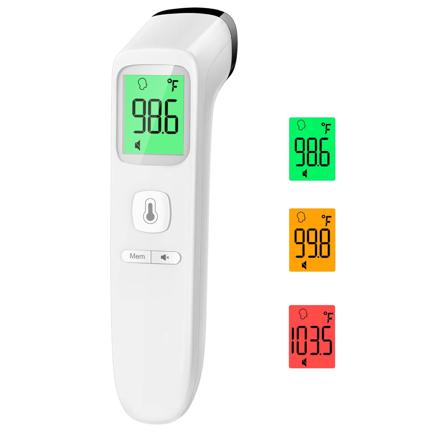 No - Touch Thermometer for Adults and Kids, Accurate Digital Baby Thermometer, Fever Alarm & Silent Mode, 2 in 1 Forehead & Object Mode - 7DAY'S