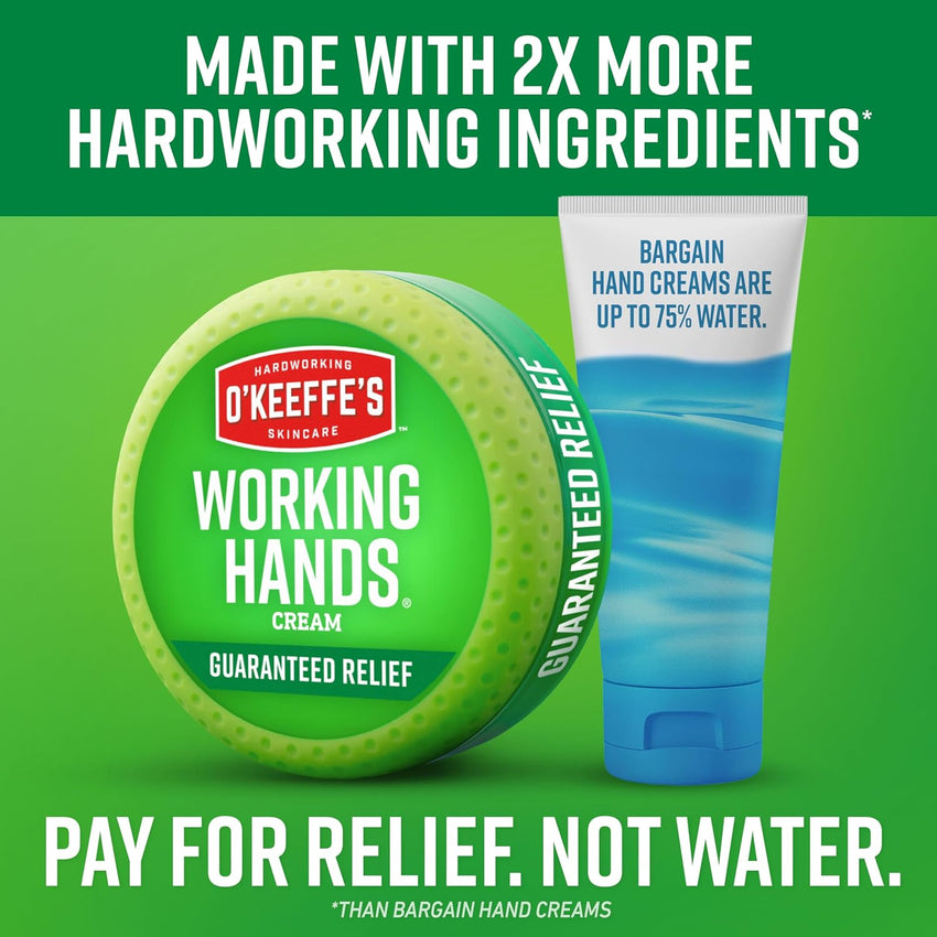O'Keeffe's Working Hands Hand Cream for Extreme Dryness - 3 oz Tube (2 Pack) - Repairing Skincare for Cracked, Dry Hands - 7DAY'S