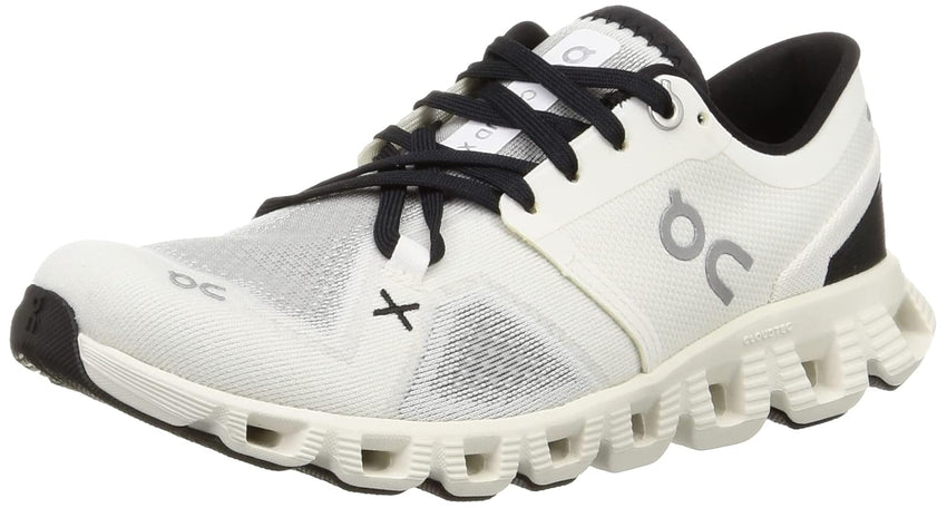 On Women's Cloud X 3 Sneakers, White/Black, 9 Medium US - 7DAY'S