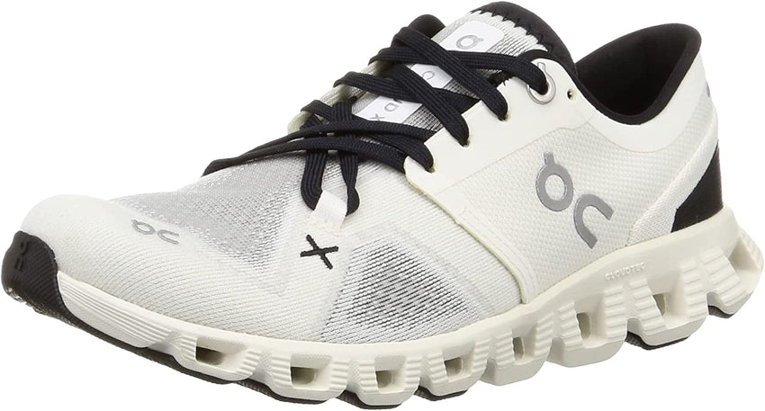 On Women's Cloud X 3 Sneakers, White/Black, 9 Medium US - 7DAY'S