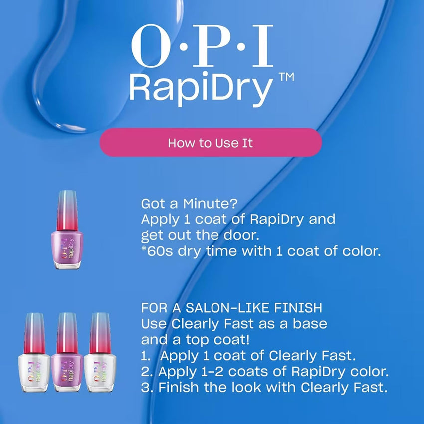 OPI RapiDry Quick Dry Nail Polish Colors | Opaque, Crème, Shimmer Shades with Clear Protective Base & Shine - Boosting Top Coat | Vegan, Smudge Proof, and Fast Drying in 60 Seconds - 7DAY'S