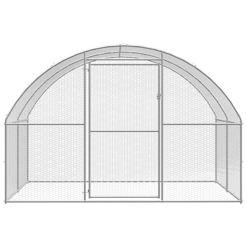 Outdoor Chicken Coop 9.8'x13.1'x6.6' Galvanized Steel - 7DAY'S