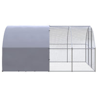 Outdoor Chicken Coop 9.8'x13.1'x6.6' Galvanized Steel - 7DAY'S
