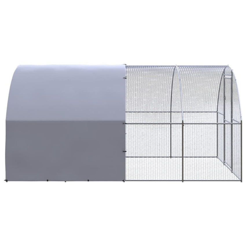 Outdoor Chicken Coop 9.8'x13.1'x6.6' Galvanized Steel - 7DAY'S