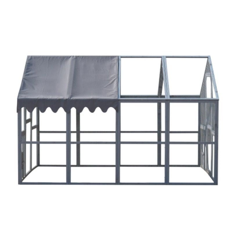 Outdoor Chicken Coop Enclosures 110" Large Kitten Playpen ,Upgrade Waterproof Cover - GREY - 7DAY'S