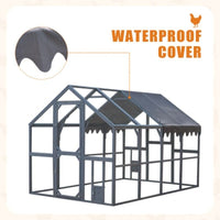 Outdoor Chicken Coop Enclosures 110" Large Kitten Playpen ,Upgrade Waterproof Cover - GREY - 7DAY'S