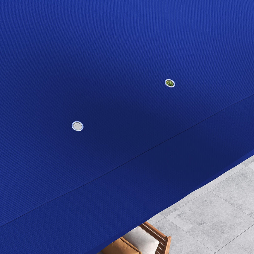 Outsunny 11 x 11 Pop - Up Canopy Gazebo Outdoor Patio Event Tent with Zipper Netting,Carry Bag, UV Protection for Backyard & Garden, Blue - 7DAY'S