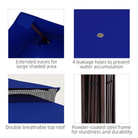 Outsunny 11 x 11 Pop - Up Canopy Gazebo Outdoor Patio Event Tent with Zipper Netting,Carry Bag, UV Protection for Backyard & Garden, Blue - 7DAY'S