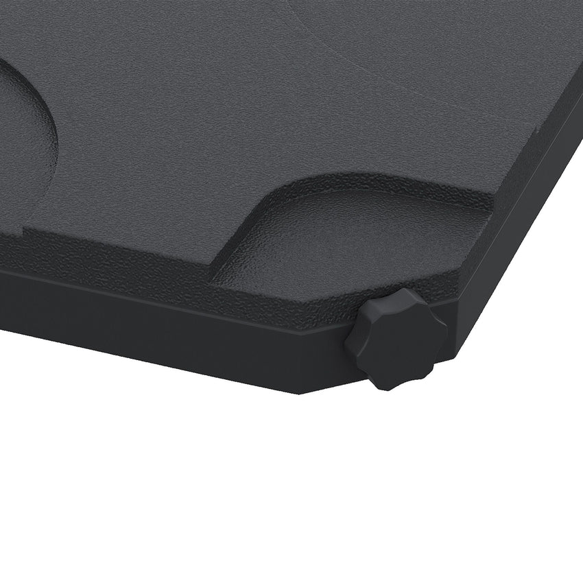 Outsunny Cantilever Patio Umbrella Base, 4 - Piece Offset Stand, 158 lb Sand or 60L Water Capacity, Black - 7DAY'S