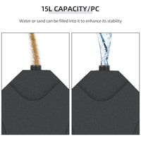 Outsunny Cantilever Patio Umbrella Base, 4 - Piece Offset Stand, 158 lb Sand or 60L Water Capacity, Black - 7DAY'S