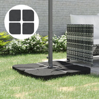 Outsunny Cantilever Patio Umbrella Base, 4 - Piece Offset Stand, 158 lb Sand or 60L Water Capacity, Black - 7DAY'S
