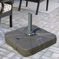 Outsunny Cantilever Umbrella Base with Wheels 330 lbs Sand 286 lbs Water Heavy Duty Coffee - 7DAY'S