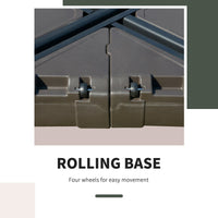 Outsunny Cantilever Umbrella Base with Wheels 330 lbs Sand 286 lbs Water Heavy Duty Coffee - 7DAY'S