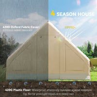 Outsunny Inflatable Camping Tent with Hand Pump, 4 Season Blow Up Tent, Waterproof and Windproof with Mesh Windows and Doors - 7DAY'S