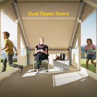 Outsunny Inflatable Camping Tent with Hand Pump, 4 Season Blow Up Tent, Waterproof and Windproof with Mesh Windows and Doors - 7DAY'S