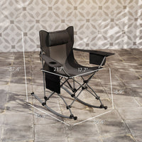 Outsunny Portable Outdoor Folding Rocking Camping Chairs with Headrest, Cooler Bag, Cup Holder, Carry Bag, 2 Pack, Black - 7DAY'S