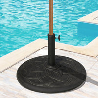 Outsunny Round Bronze Resin 22" 42 lbs Umbrella Base, Decorative Pattern, Fits Φ1.5", Φ1.89" Poles - Sturdy Parasol Stand for Garden - 7DAY'S