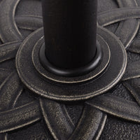 Outsunny Round Bronze Resin 22" 42 lbs Umbrella Base, Decorative Pattern, Fits Φ1.5", Φ1.89" Poles - Sturdy Parasol Stand for Garden - 7DAY'S