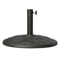 Outsunny Round Bronze Resin 22" 42 lbs Umbrella Base, Decorative Pattern, Fits Φ1.5", Φ1.89" Poles - Sturdy Parasol Stand for Garden - 7DAY'S