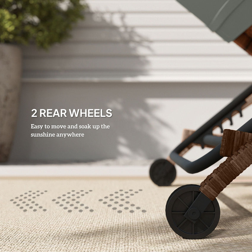 Outsunny Set of 2 Wicker Chaise Lounge Chair Outdoor Patio Lounger with Adjustable Back, Wheels, Cushion, and Armrests, Gray - 7DAY'S