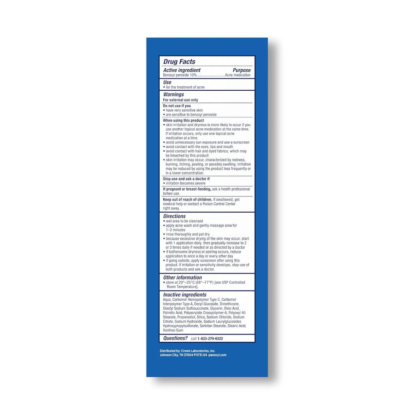 PanOxyl Acne Foaming Wash Benzoyl Peroxide 10% Maximum Strength Antimicrobial, 5.5 Oz - 7DAY'S