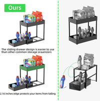 Paquete De 1 Organizador Debajo Del Fregadero, Organizadores De Gabinete De Baño, Cajón Deslizante De 2 Niveles Para Ganchos Para Colgar Tazas, Estante De Almacenamiento Multiusos Para Cocina Y - 7DAY'S