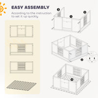 PawHut Dog Whelping Box with Washable Pee Pad, Adjustable Height Door, for Large Breed Dogs, 49" x 47" x 19" - 7DAY'S