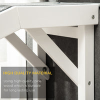 PawHut Pet Ramp for Dogs Non - slip Carpet Top Platform Pine Wood 74"L x 16"W x 25"H, Grey, White - 7DAY'S