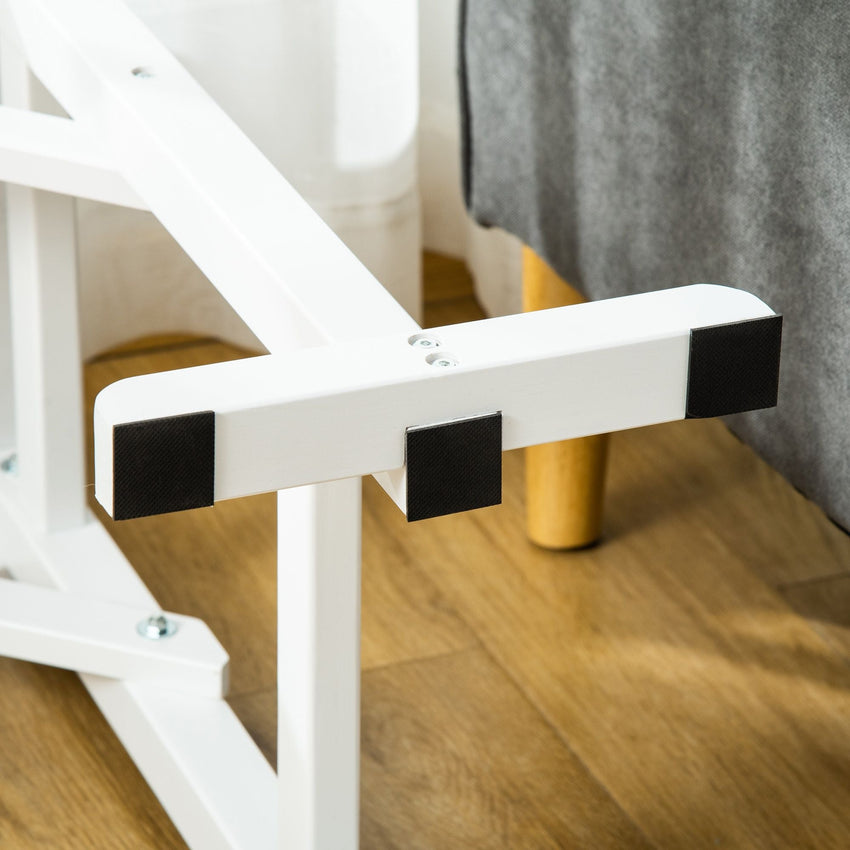 PawHut Pet Ramp for Dogs Non - slip Carpet Top Platform Pine Wood 74"L x 16"W x 25"H, Grey, White - 7DAY'S