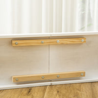 PawHut Pet Ramp for Dogs Non - slip Carpet Top Platform Pine Wood 74"L x 16"W x 25"H, Grey, White - 7DAY'S