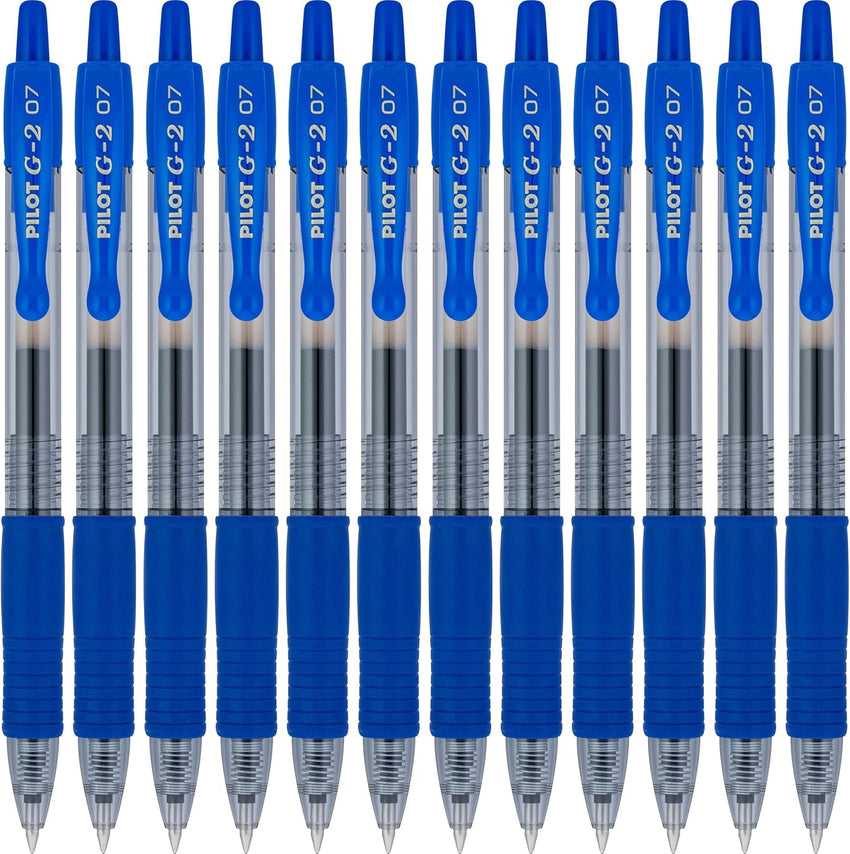 Pilot G2 Premium Gel Roller Pens 0.7, Fine Point Smooth Writing Pens Black, Pack of 12 - 7DAY'S