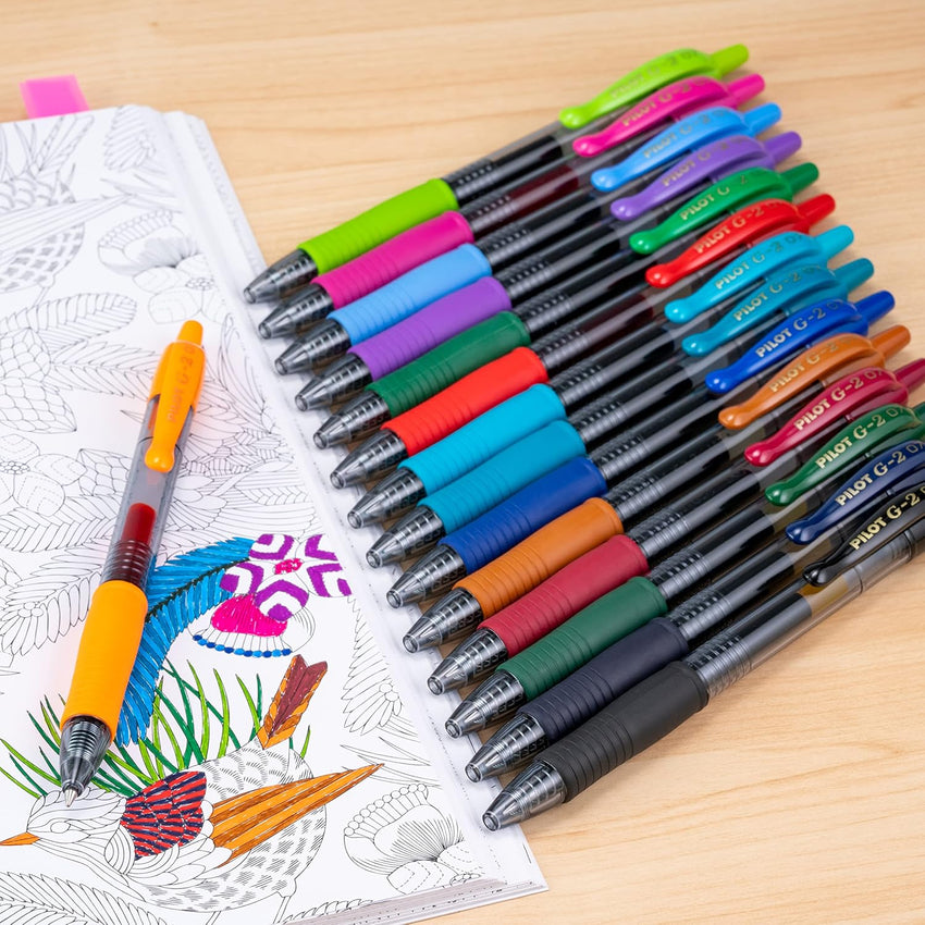 Pilot G2 Premium Gel Roller Pens 0.7, Fine Point Smooth Writing Pens Black, Pack of 12 - 7DAY'S