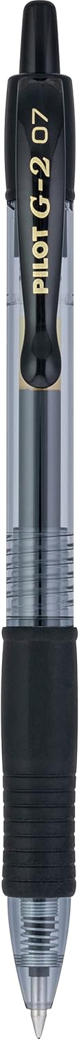 Pilot G2 Premium Gel Roller Pens 0.7, Fine Point Smooth Writing Pens Black, Pack of 12 - 7DAY'S