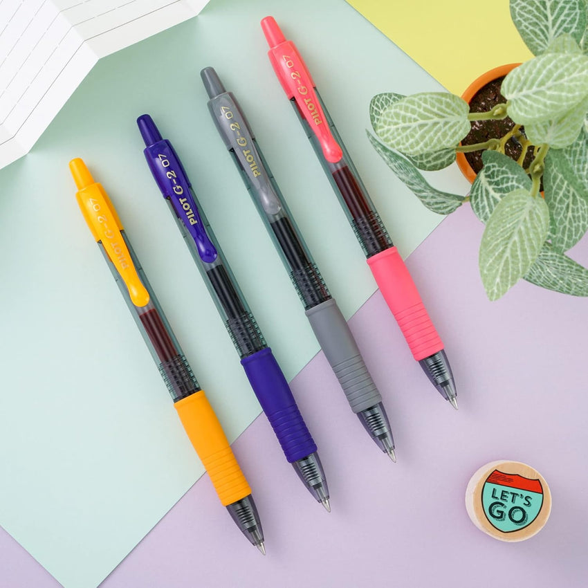 Pilot G2 Premium Gel Roller Pens 0.7, Fine Point Smooth Writing Pens Black, Pack of 12 - 7DAY'S