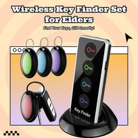 Portable Wireless Key Finder Set with 4 Signal Receivers - Ideal Party Gift for Elders, Black, Requires 2 AAA Batteries(Super Good qualiey) - 7DAY'S