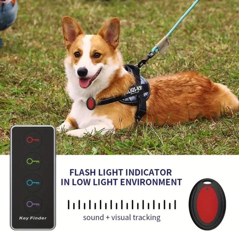 Portable Wireless Key Finder Set with 4 Signal Receivers - Ideal Party Gift for Elders, Black, Requires 2 AAA Batteries(Super Good qualiey) - 7DAY'S