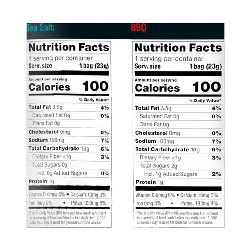 Potato Chips, Bbq/sea Salt Flavor, 0.8 Oz Bag, 6/pack - 7DAY'S