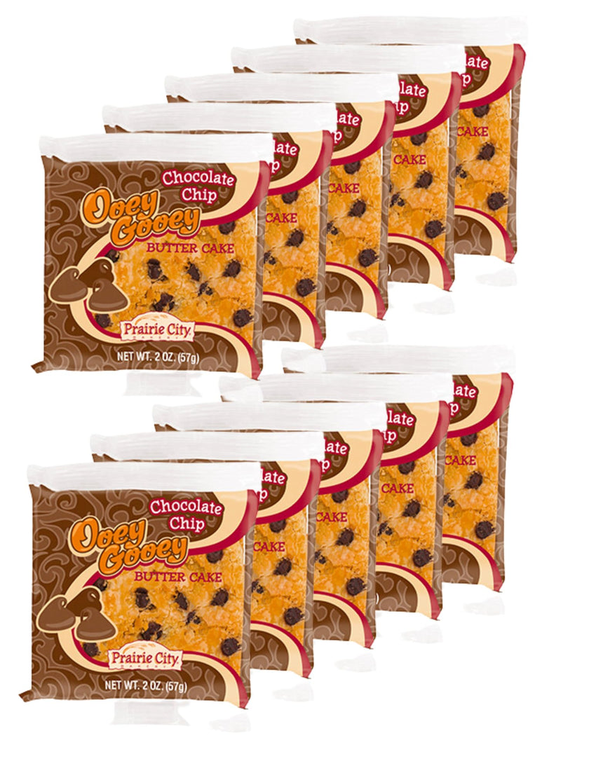 Prairie City Bakery Ooey Gooey Butter Cake Individually Wrapped On The Go Dessert Sweet Treats Perfect For Snacking 2 Ounce Snack Cakes Pack of 10 (Original) - 7DAY'S
