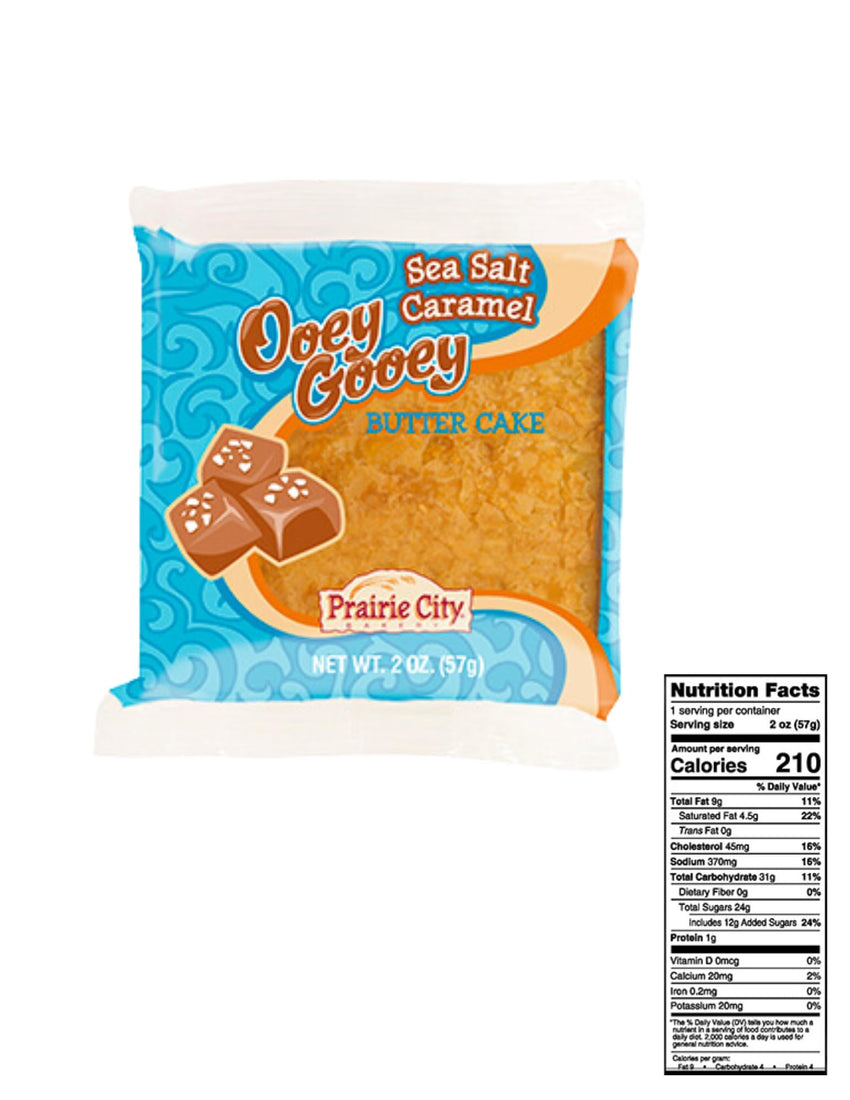 Prairie City Bakery Ooey Gooey Butter Cake Individually Wrapped On The Go Dessert Sweet Treats Perfect For Snacking 2 Ounce Snack Cakes Pack of 10 (Original) - 7DAY'S