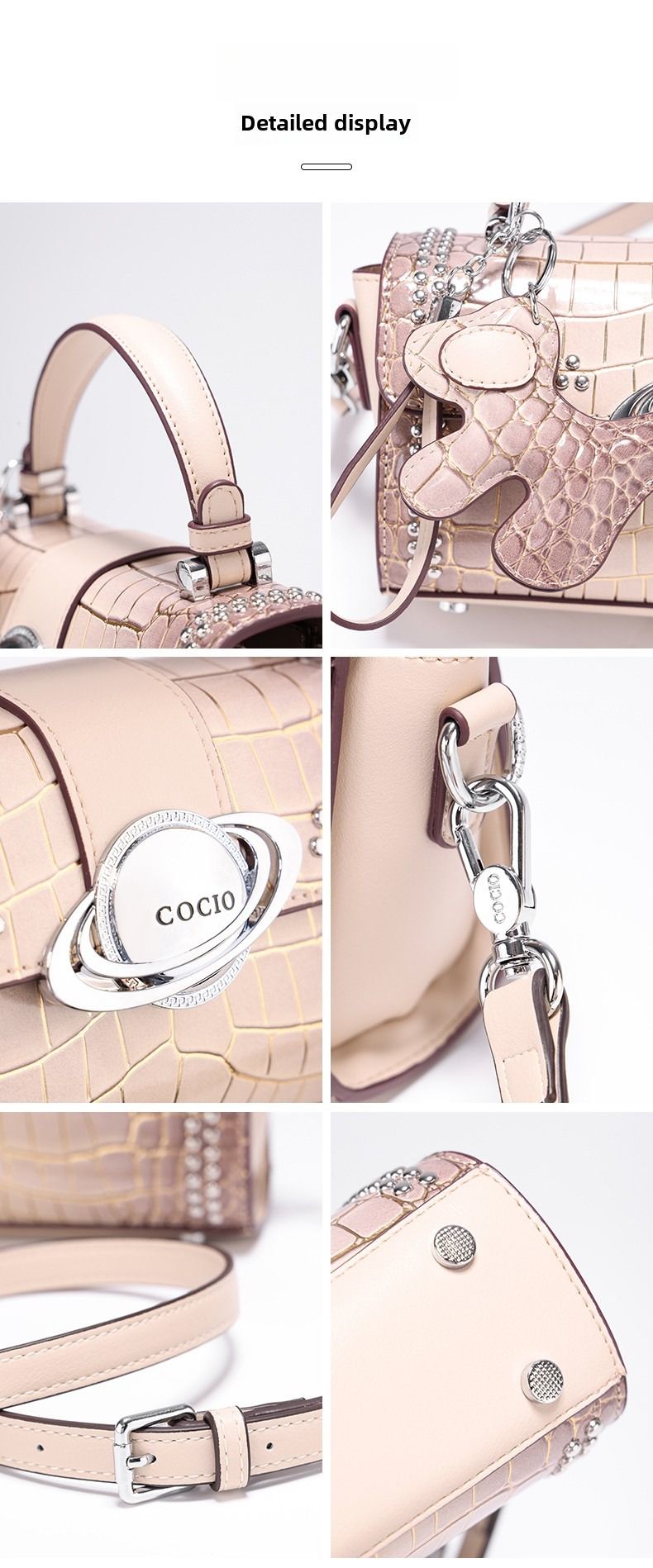 Premium sense crocodile print bag new commuter box bag female crossbody small square bag - 7DAY'S