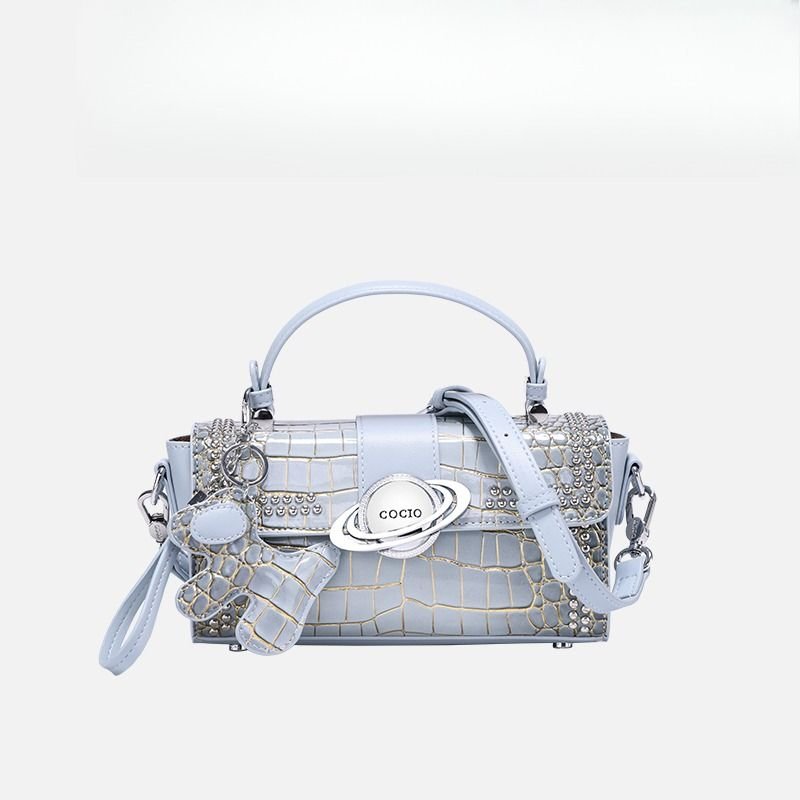 Premium sense crocodile print bag new commuter box bag female crossbody small square bag - 7DAY'S