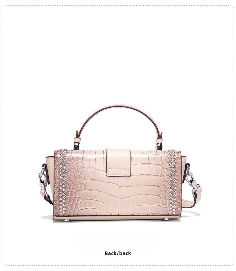 Premium sense crocodile print bag new commuter box bag female crossbody small square bag - 7DAY'S