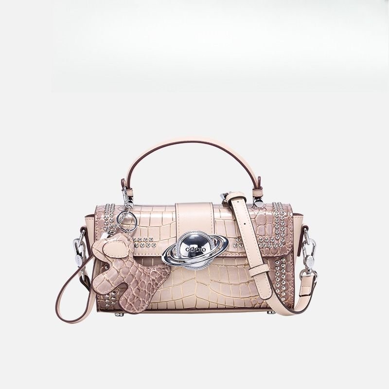 Premium sense crocodile print bag new commuter box bag female crossbody small square bag - 7DAY'S