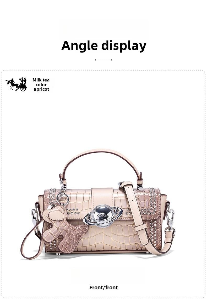 Premium sense crocodile print bag new commuter box bag female crossbody small square bag - 7DAY'S