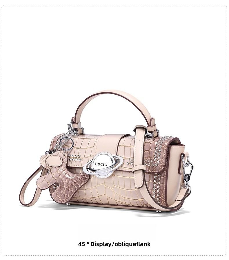 Premium sense crocodile print bag new commuter box bag female crossbody small square bag - 7DAY'S