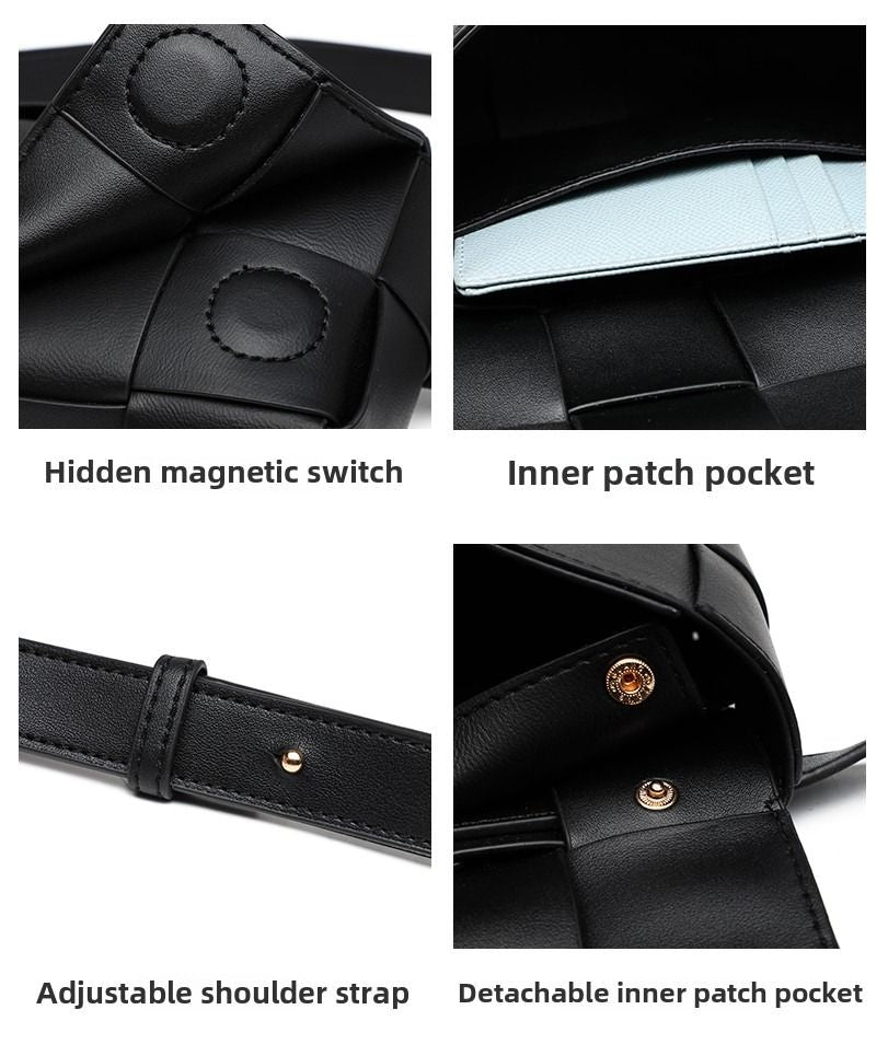 Premium sense of hundred with small bag 2025 new fashion pure color weaving niche ladies crossbody bag small aroma wind women's bag - 7DAY'S