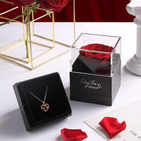 Preserved Red Real Rose with I Love You Necklace Mothers Day Gifts - 7DAY'S